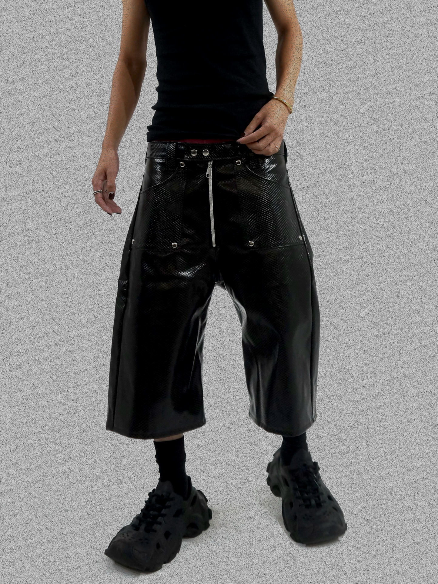 SNAKE LEATHER SHORT
